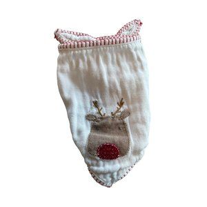 Mud Pie Infant Rudolph Reindeer Holiday Christmas Cotton Baby Bib #2